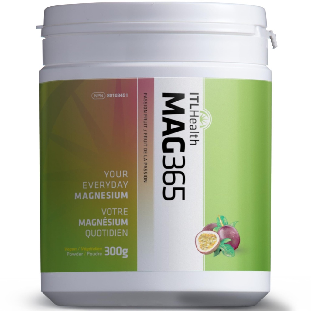 MAG365 Pure Ionic Magnesium Citrate Powder - Natürliche & Bioverfügbare Wasserlösliche Ergänzung mit Zitronensäure - Unterstützt Energie, Muskel, Knochen & Herz Funktion | Passionsfrucht 300g 75-Servings