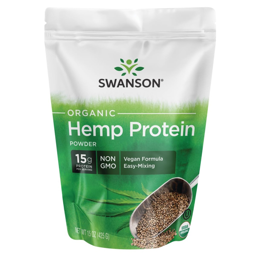 Swanson Certified Organic Hemp Protein 15 Unze (425 g) Pwdr