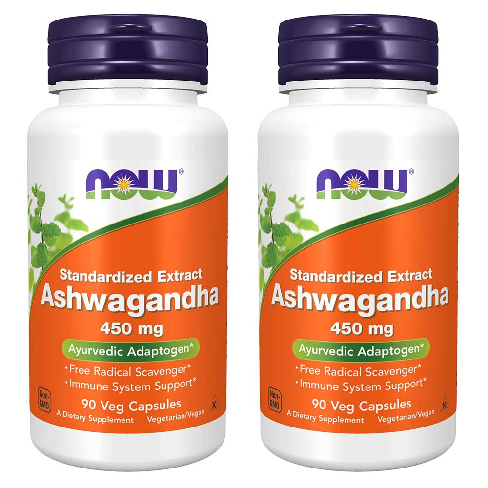 JETZT Lebensmittel Ashwagandha Extrakt 450mg, 90 VCaps (Pack von 2)