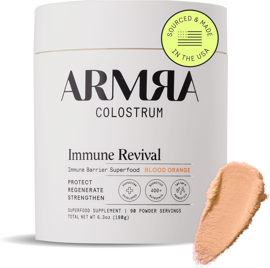 ARMRA ColostrumTM Pulver | Blut Orange | Gut Gesundheit & Bloating | Haut & Haar | Immunität | Keto, Gluten & Fettfrei | 90 Servierungen