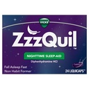 Vicks ZzzQuil, Nighttime Sleep Aid LiquiCaps, 25 mg Diphenhydramine HCl, No.1 Sleep-Aid Marke, Non-Habit Forming, Fall Asleep Fast, 24 Count