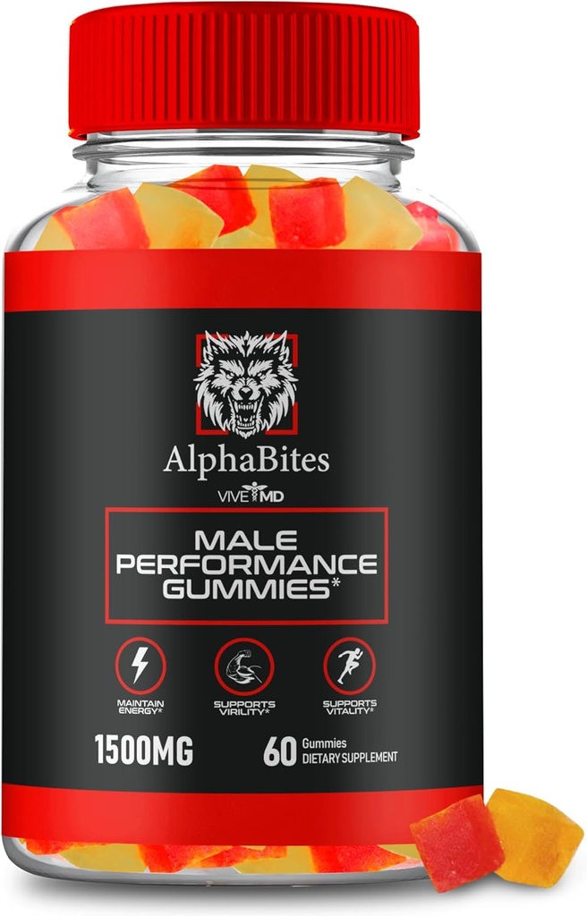 Alpha Bites Gummies, Alpha Bites Formule avancée Max Performance Gummies, Tous les suppléments naturels extra-force, Alpha Bites croissance musculaire et le soutien général de la santé, Alpha Bites Reviews (60 Gummies)