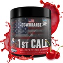 DownRange 1st Call Pre Workout Powder, Preworkout für Männer und Frauen, Aminosäure Beta Alanine, Koffein & More für Pumpe, Energie und Fokus Unterstützung, 30 Servierungen (Cherry Punch)