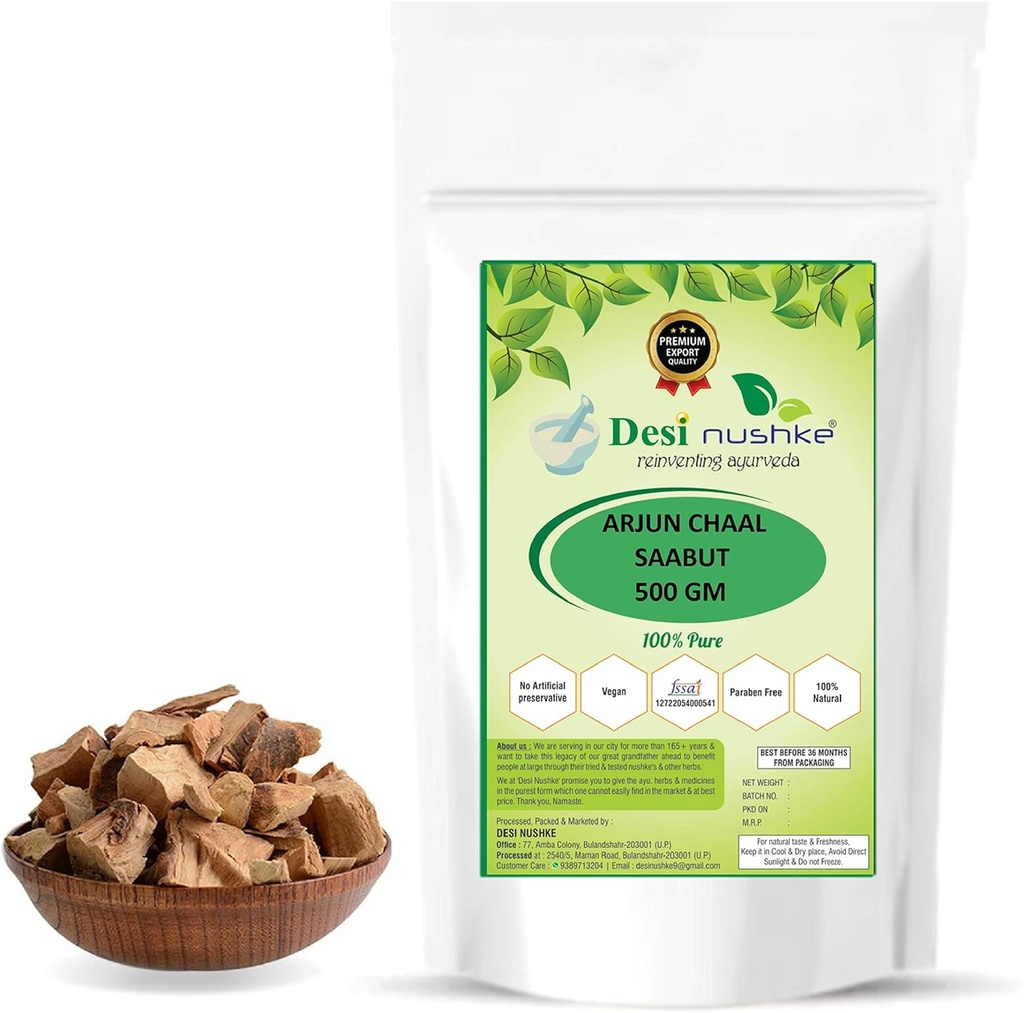 Arjun Ki Chaal 100% Pure | 500GM | Arjun Chaal | Arjun Bark | Arjuna Tree Bark - Raw | Hilft Bad Cholesterol zu reduzieren