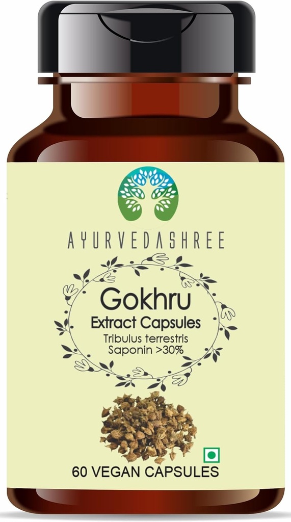 Gokhru Extract 500mg - 60 Vegetarische Kapseln|Tribulus Terrestris| Alle natürlichen | 100% Vegan | Glutenfrei | GMP zertifiziert