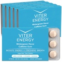 Viter Energy Koffeiniertes Gum 60mg Koffein, B Vitamine, Guarana, Sugar Free. (Wintergrün, 12pcs, 6 Pack)