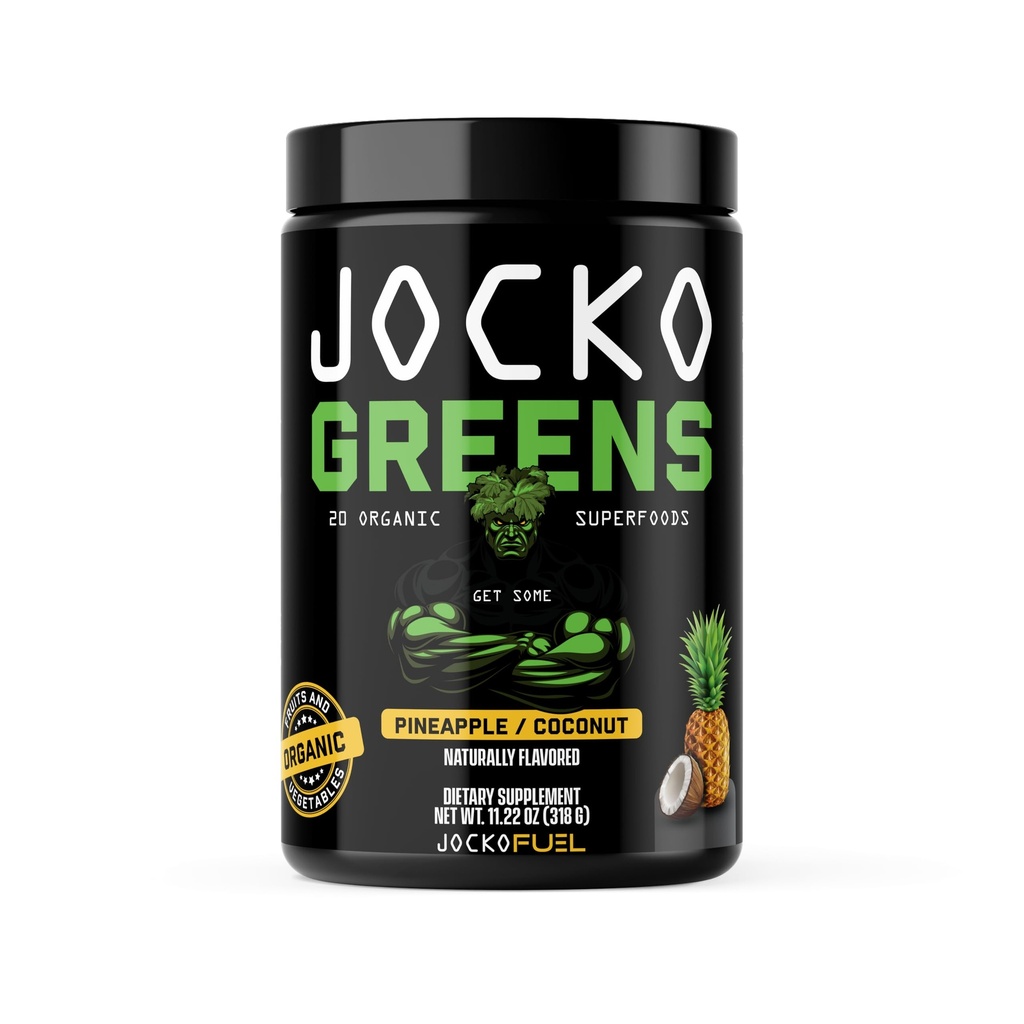 Jocko Carburant quotidien Greens Poudre - Premium Greens Bio Poudre Superfood pour la santé des Guts, Digestion, Bloating, Immune Support avec Spiruline, Chlorella, Enzymes digestifs, et Probiotiques - 30 portions