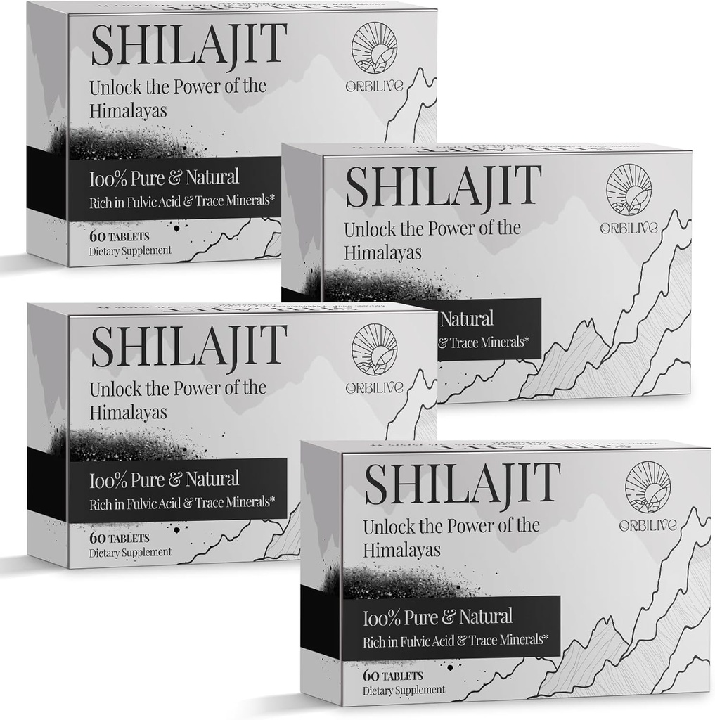 30.000 MG Shilajit Tablets, 100% Shilajit Pure, Himalayan Organic, Shilajit für Männer und Frauen Reich an Fulvic Acid & 85+ Trace Minerals, Shilajit Ergänzung für Energie und Immunsystem, 240 Zähler
