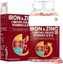 Eisen & Zink Tabletten angereichert mit Vitamin C & B12 | Immunität & Haemoglobin Booster | Erhöht HB Level + fördert gesunde Eisen Levels | Reduziert Fatigue, Verbesserung der Atmungsgesundheit & Energie | 60 T