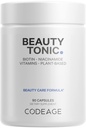 Kodierung Biotin-Ergänzung mit Vitamin C, Vitamin E, Vitamin B6, Niacin, Folate, Organic Food Blend, Phytoceramide, Astaxanthin, Selen - Beauty Tonic - Haar, Haut und Nagelunterstützung - Vegan, 90 Ct