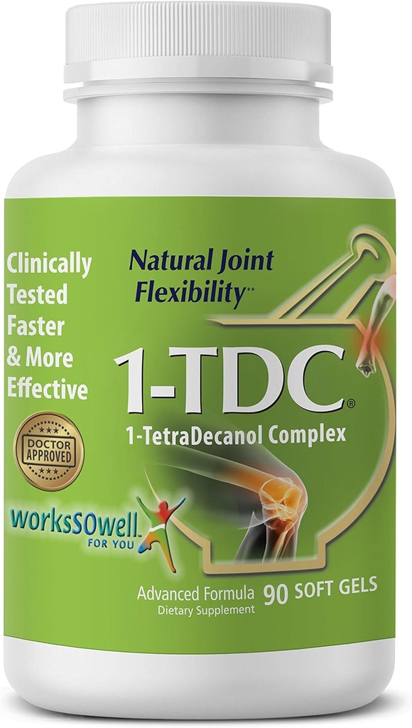 1Tdc Hygiène des articulations et des muscles 90 Gels souples préparés pour fournir un soulagement complet du corps amélioré avec le complexe 1Tetradecanol pour promouvoir la flexibilité articulaire naturelle sûre et efficace