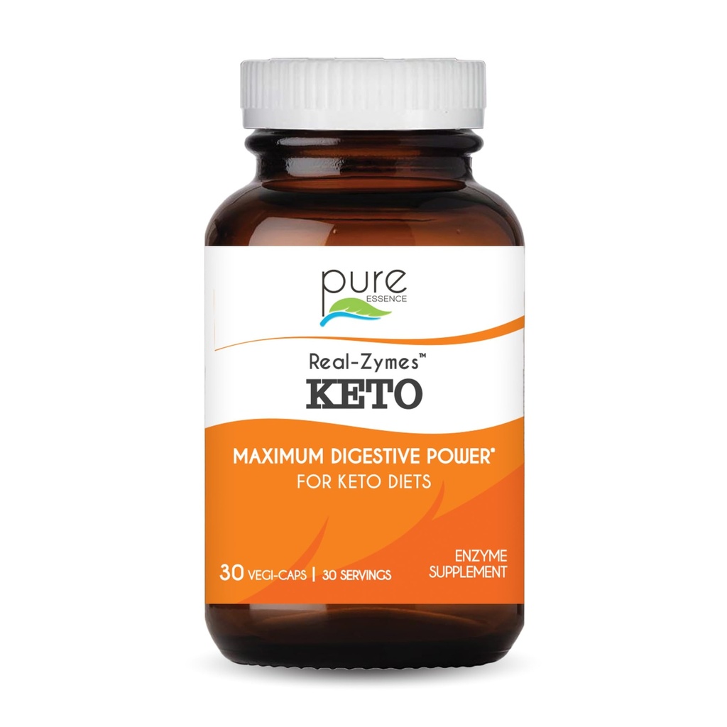 Real-ZymesTM KETO Verdauungsenzym-Ergänzung mit Probiotika für bessere Verdauung - Natürliche Unterstützung für Relief von Bloating, Gas, Belching, Durchfall, Verstopfung, IBS, etc. - 30 Caps