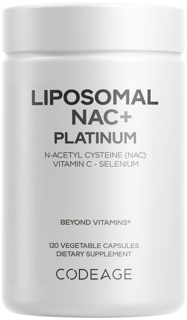 Codeage Liposomal NAC+ Platinum, N-Acetyl L-Cysteine, 120 Capsules