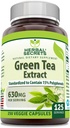 Kräutergeheimnisse Grüner Tee Extrakt 630 mg pro Servieren | Veggie Kapsel Supplement | Non-GMO | Gluten Free | Made in USA (1 Pack, 250 Count)