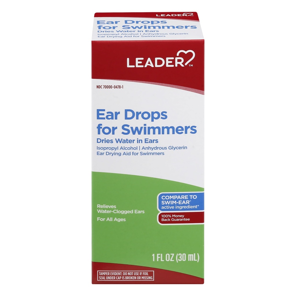 Diriger les gouttes d'oreille pour les nageurs, sécher l'eau dans les oreilles, alcool isopropylique 95%, tous les âges, comparer à nage-oreille, 1 fl oz