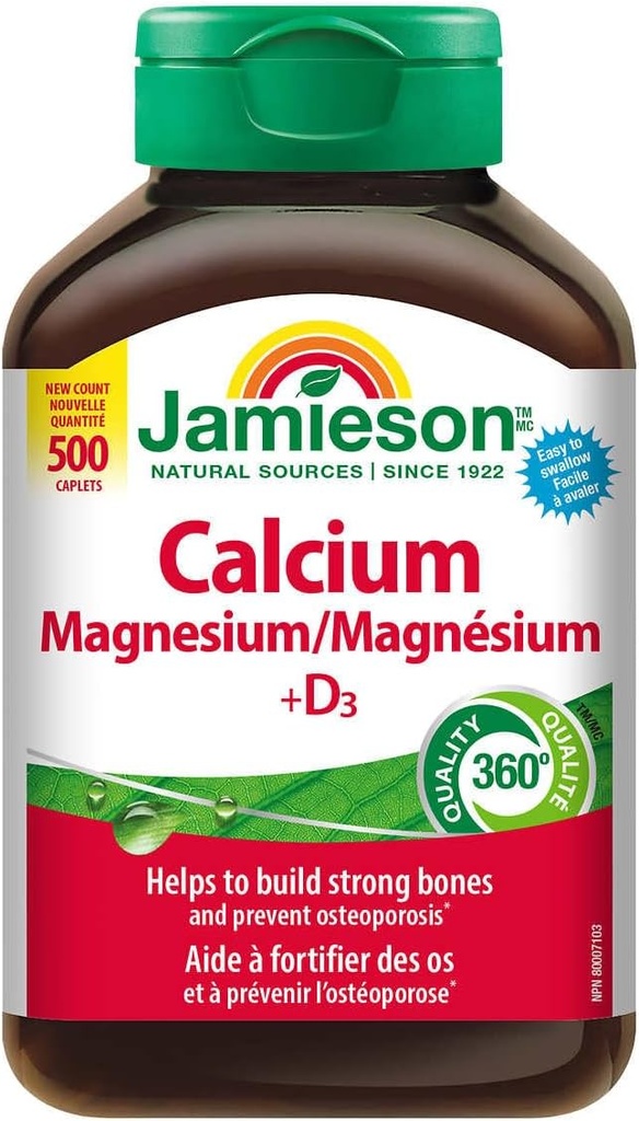 Jamieson Calcium Magnesium mit Vitamin D3, 365 Kapseln
