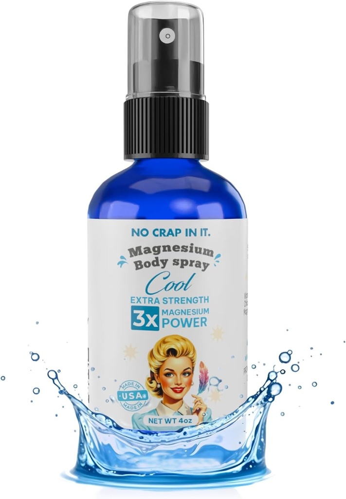 Pas de spray en magnésium, triple action!- Votre façon de mieux-être - Un soulagement immédiat avec notre vaporisateur unique en magnésium glyciné, citrate, mélange de chlorure (Cool)