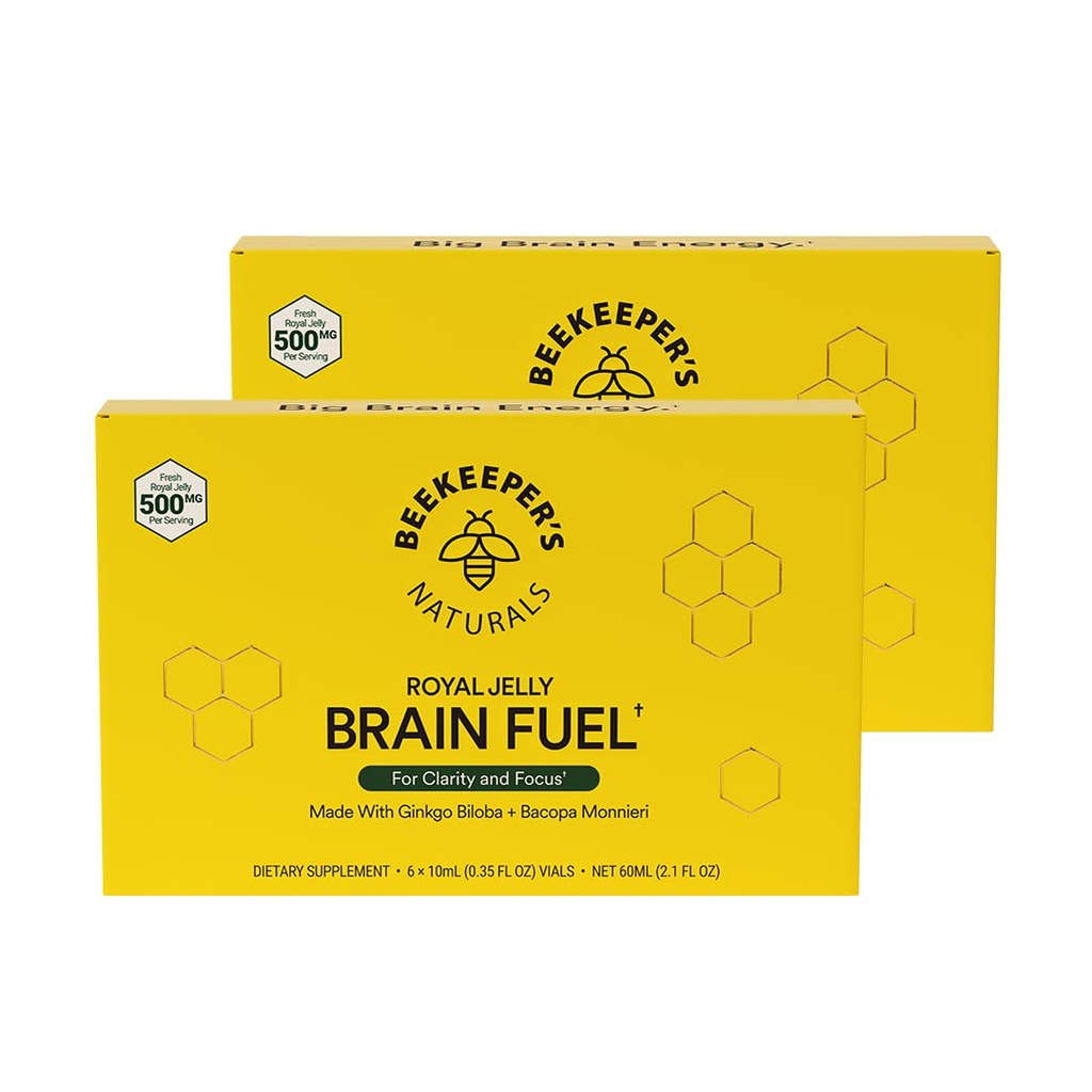B.LXR Brain Fuel - Memory, Focus and Clarity Liquid Formula, unterstützt Produktivität Royal Jelly, Ginkgo Biloba, Bacopa Monnieri Keto Friendly, Gluten & Caffeine-Free, 6 ct (2 Pack)