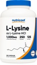 Nutricost L-Lysine 1000mg, 250 Kapseln - 500mg pro Cap, Glutenfrei, Non-GMO