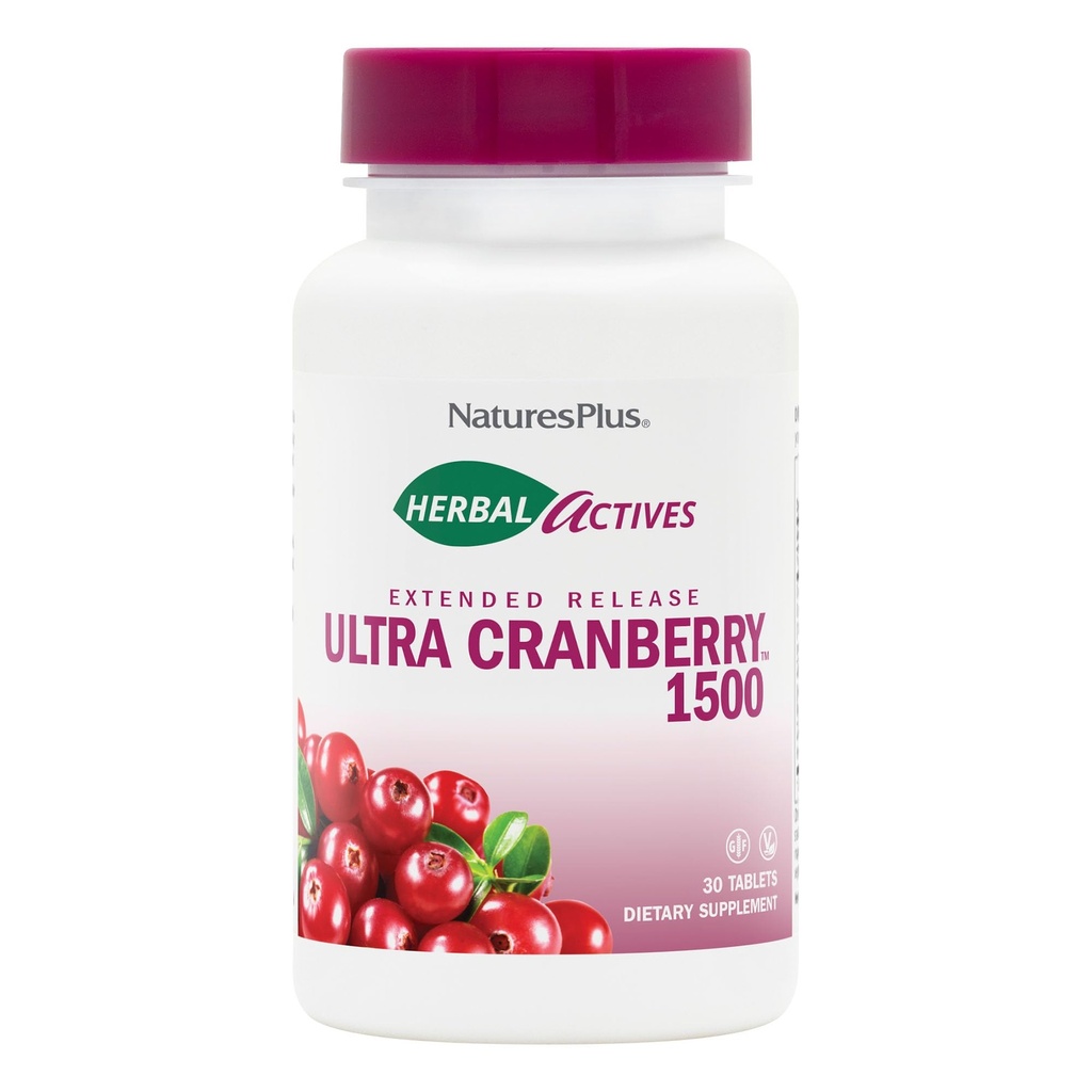 NaturesPlus Kräuter-Ultra Cranberry 1500, 30 Tabletten - Urinary Tract Support - Vegetarisch, Glutenfrei - 30 Servierungen