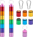 Petit porte-clés portable de cas de pilule pour voyager, AngleKai 2 Pack Pill Organizer Box, récipient de comprimés imperméables Organisateur hebdomadaire de bouteilles de médicaments (Rainbow)