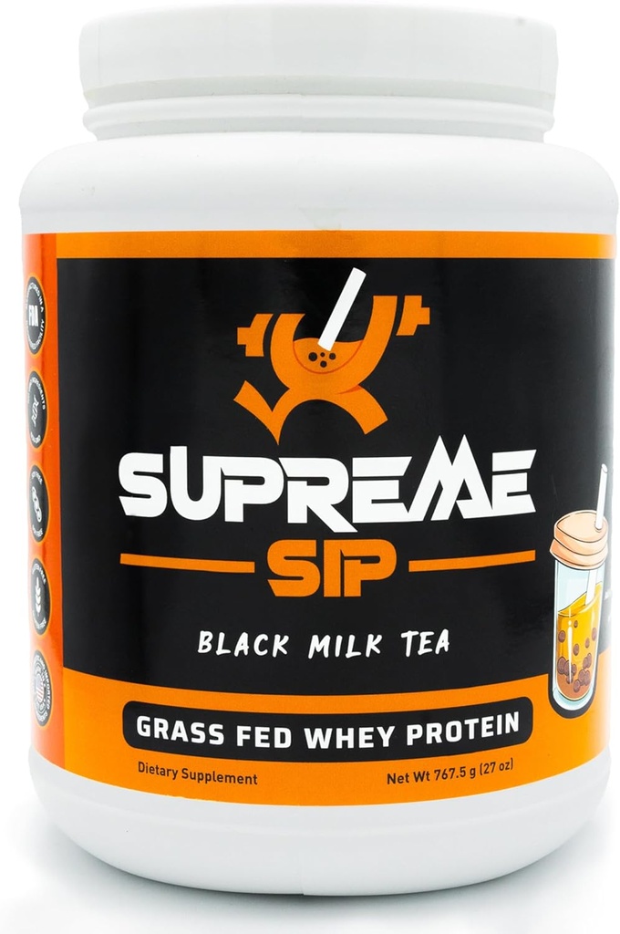 Poudre de protéines de Boba faite avec du thé noir réel - Thé de lait de Boba sucré avec des fruits de la moine naturelle - propre, crème poudre de protéines de Boba - Herbe Fed Whey Protein Isolate Bubble Tea - 27 Oz