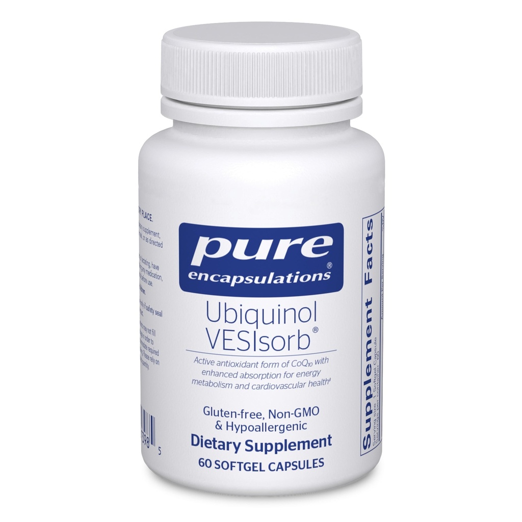 Encapsulations pures Ubiquinol VESIsorb.com Supplément hypoallergénique.