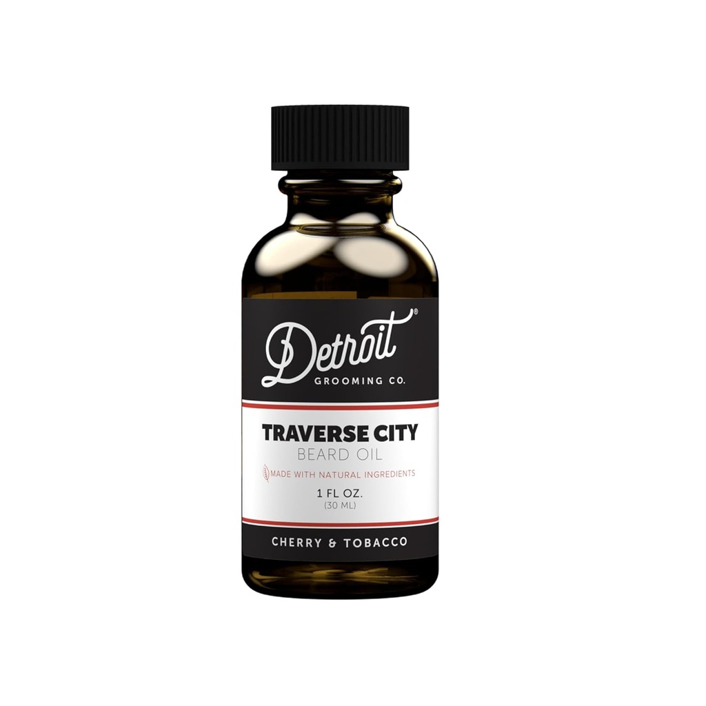 Detroit Grooming Co. Bartöl | Hydrating & Nourishing Formel mit Vitamin E | Cherry & Tobacco • Traverse City (1 oz)