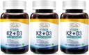 Lovita Vitamin K2 + D3, 400 IU Vegan Vitamin D3 & 120 mcg Vitamin K2 (MK-7), 2 in 1 Formel, Immun Vitamin Complex, unterstützt Ihr Herz, Zähne und Immunfunktion, 30 vegetarische Kapseln (Pack von 3)