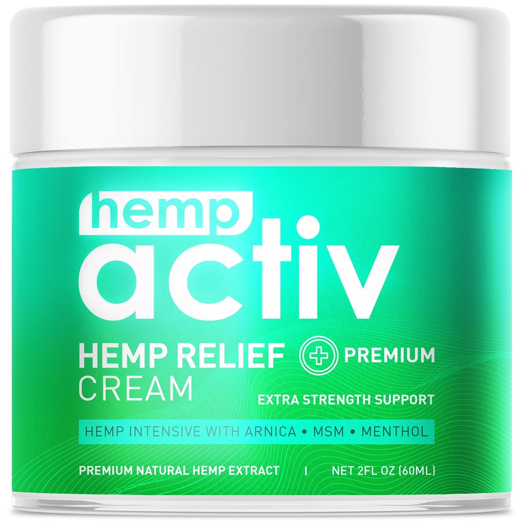 Hanfcreme mit Menthol, MSM & Arnica – Leichte, schnell absorbierende Feuchtigkeitscreme – Refreshing, Non-Greasy-Formel für Nourished Skin – 2 Fl Oz