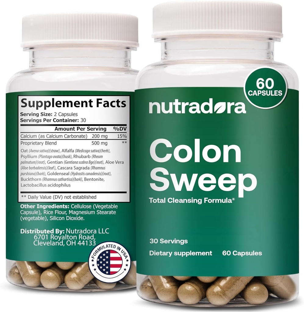 Gentle Colon Cleanser & Detox Supplement - Full Body Colon Cleanse Detox für Damen und Herren unterstützt Steady Progress in Detoxification & Digestive Regularity, 2-4 Kapseln pro Tag (Pack von 1)