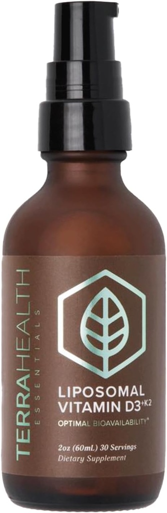 Terra Health Essentials - Liposomal Vitamin D3 + K2 | Bone Health & Calcium Absorption (1 Bottle, 30 Day Supply)