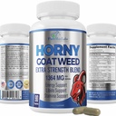Horny Goat Weed 1590mg Extra Strength w. Maca, L-Arginin, Ginseng, Boost Performance, Stamina, Energie, Non-GMO Formel, 90 Kapseln