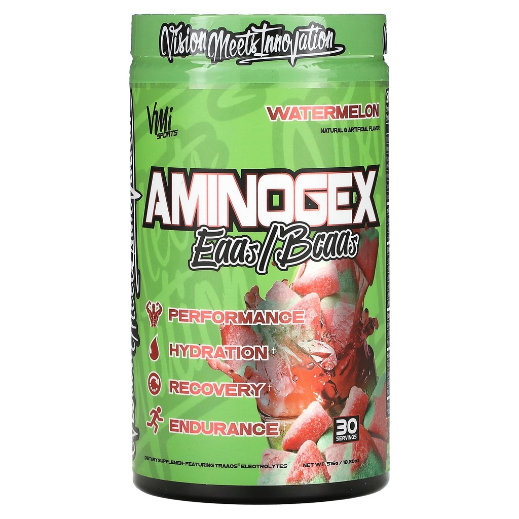 Aminogex Ultra | BCAA Powder | Aminosäuren + Betaine und Glutamin | Aminosäure nach Workout Recovery Drink | Intra Workout Drink mit Elektrolyten | (30 Servierungen) (Watermelon, 18.2 Unzen)