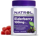 Natrol Elderberry 100mg Gummi für Immun-Gesundheitsunterstützung, 60 Berry-Flavored Gummis, 30 Tage Versorgung