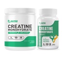 Kreatin Monohydrat-Pulver 500 Gramm & Kreatin Kapseln, reine mikronisierte Kreatin Ergänzungen für Muskelaufbau, Pre & Post Workout Kreatin Pulver, Non-GMO, Unflavored