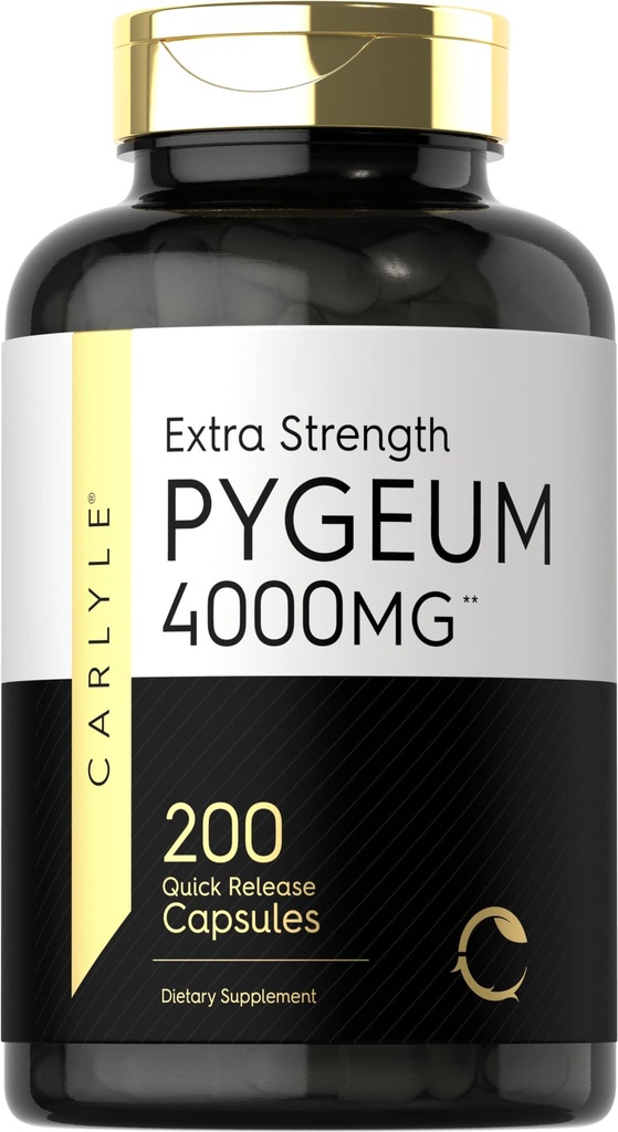 Carlyle Pygeum Africanum Bark | 200 Kapseln | High Potency Extract | Non-GMO, Gluten Free Supplement