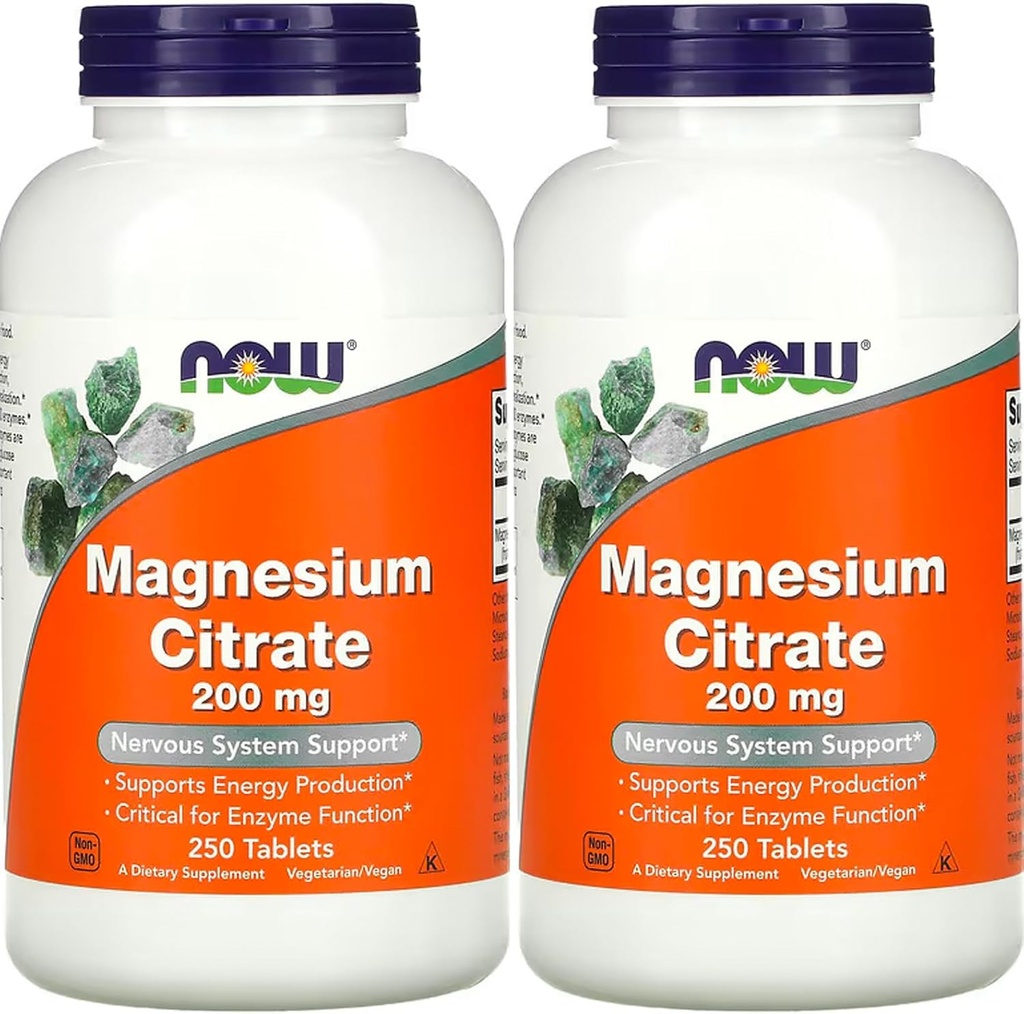 JETZT Lebensmittel - Magnesium Citrat 200 mg 250 Tabletten (Pack von 2)