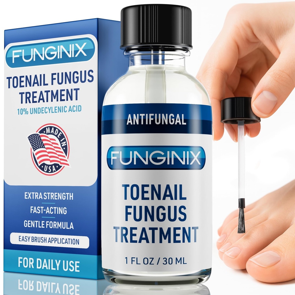 FUNGINIX Traitement des champignons des Toenail Extra Strength - Traitement des ongles antifongiques avec 10 % d'huile d'acide et d'arbre de thé non décylénique - Nourri par 15+ Huiles naturelles et botaniques - Fabriqué aux États-Unis (Packaging May Vary)