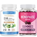 Menopause Support Gummies Plus 200mg DIM Ergänzung für Enhanced Estrogen Balance für Frauen | Vegetarische glutenfreie Hormon Balance Gummis (30 Servierungen) & Diindolylmethan Kapseln (120 Servierungen)