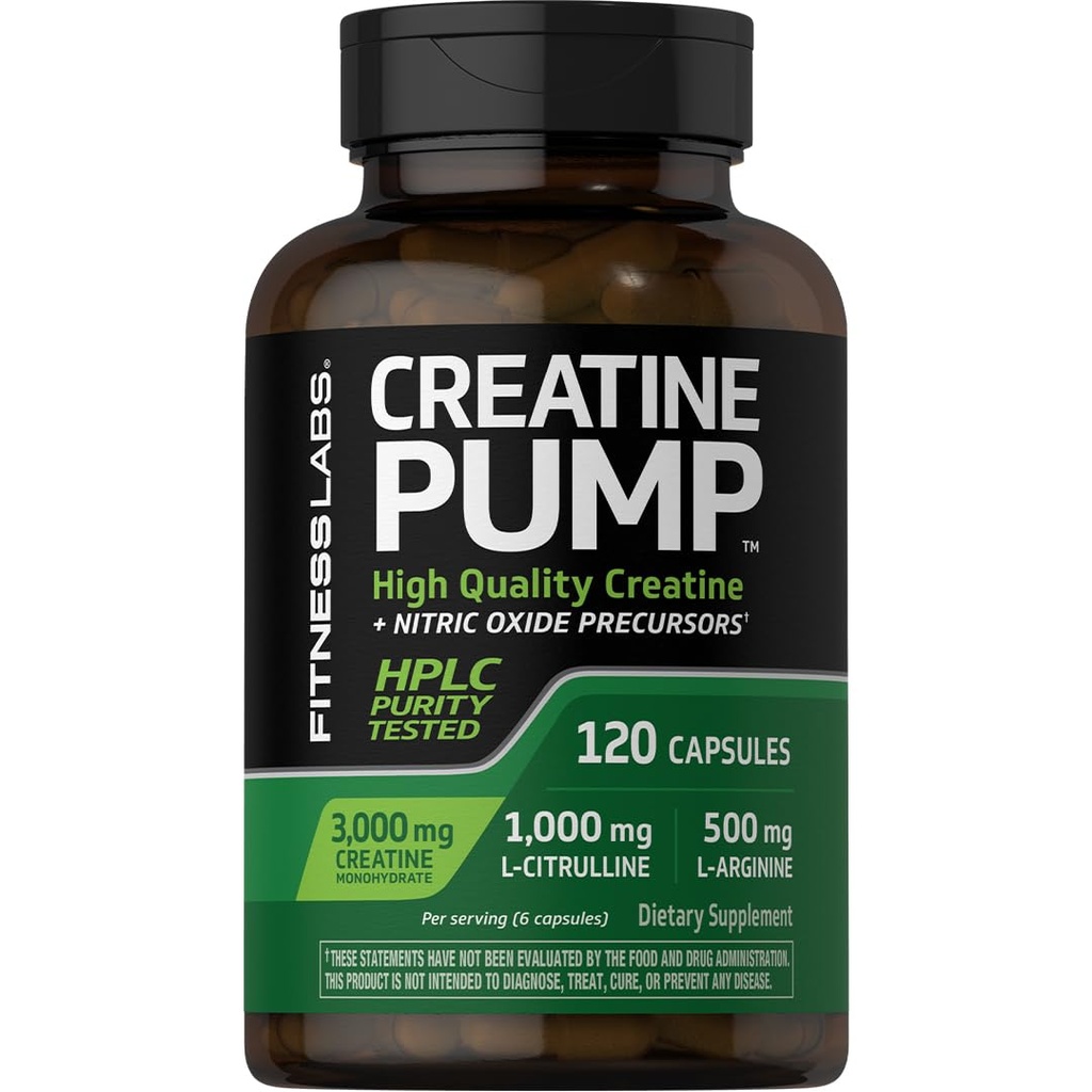 Fitness Labs Créatine Capsules de 120 Count.