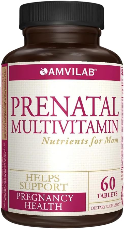 Pränatales Multivitamin - Hilft Pregnancy Health zu fördern - Unterstützt Immunsystem & Fetale Entwicklung - essentielle Nährstoffe für Mom & Baby - sichere Formel - Nahrungsergänzung - 60 Tabletten