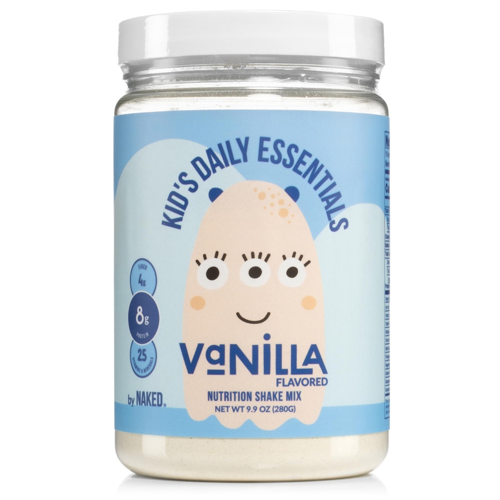 Naked Vanilla Kids Daily Essentials, Secouez les protéines faites avec du lait biologique, 6 légumes biologiques, 25 vitamines et minéraux, pas d'édulcorants artificiels, saveurs, couleurs ou conservateurs