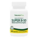 NaturesPlus Super B50-60 Vegetarische Kapseln - High Potency B Complex Vitamin Supplement - Brain & Energy Booster - Glutenfrei - 60 Portionen