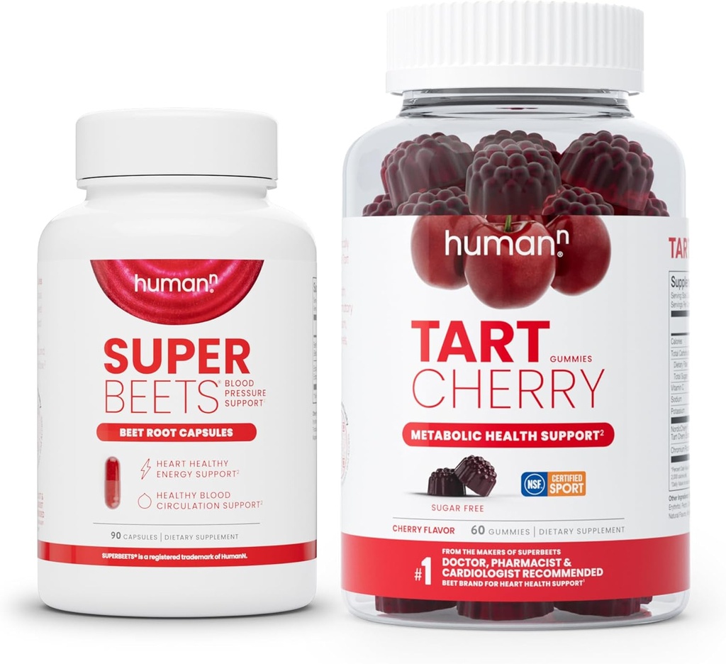 Humann SuperBeets Beet Root Capsules und Tart Cherry Gummies