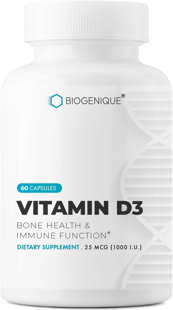 Natürliche Vitamin D3 1000 IU, für gesunde Knochen und Zähne, Wartung der guten Gesundheit, 60 Vitamin D3 Kapseln hilft Vitamin D Mangel zu verhindern - pharmazeutische Klasse, Non-GMO