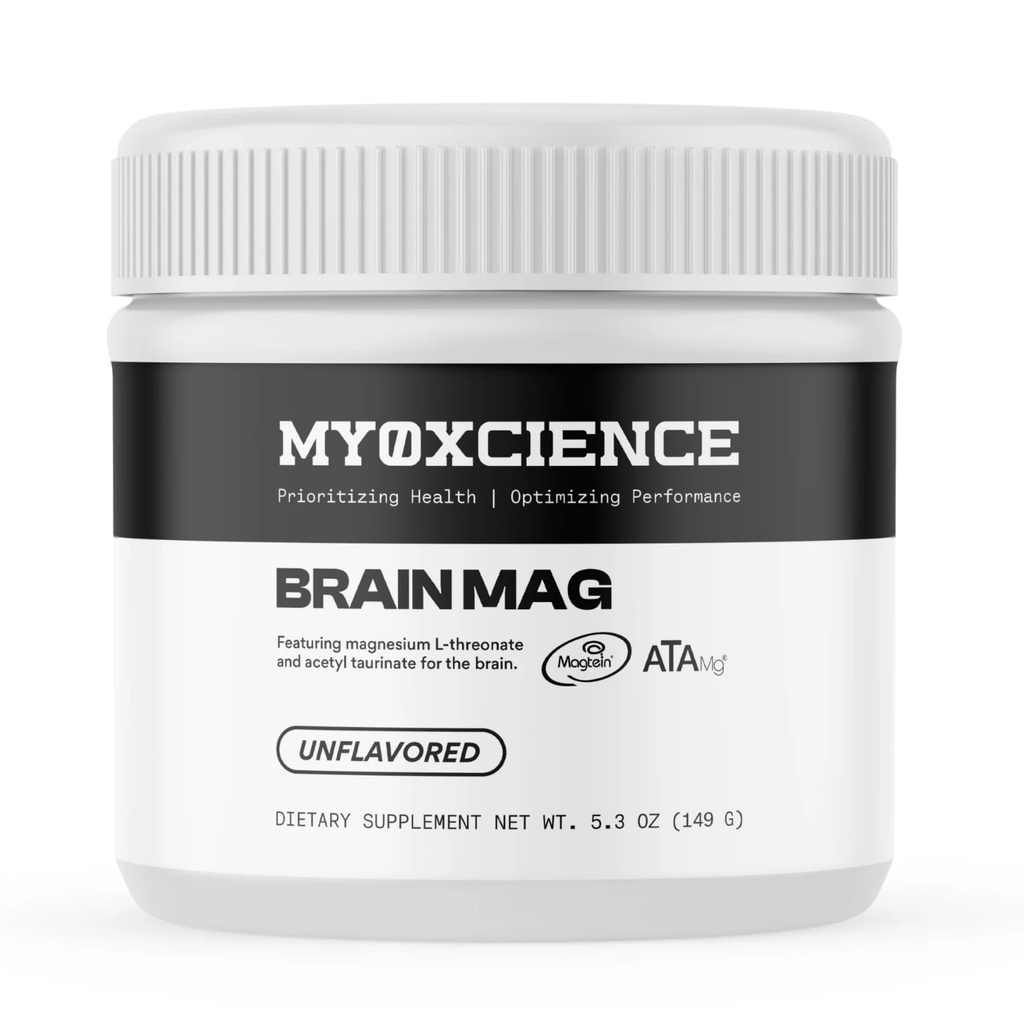 MYOXCIENCE Brain Mag | Magnesium L-Threonat Magtein & Magnesium Glycinat Pulver (Unflavored) (60 Servierungen)