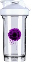 Pancreatic Cancer Awareness 18 Unnce Shaker Bottle Drink Mixer Leak-proof Pre Workout Protein Shakes Meal Replacement Shakes Bottles 500ML/18 Oz White&-1