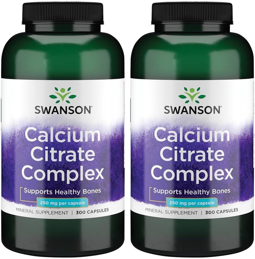 Swanson Calcium Citrate Complex Muscle Bone Health Support Mineral Supplement 300 Kapseln (2 Packung)